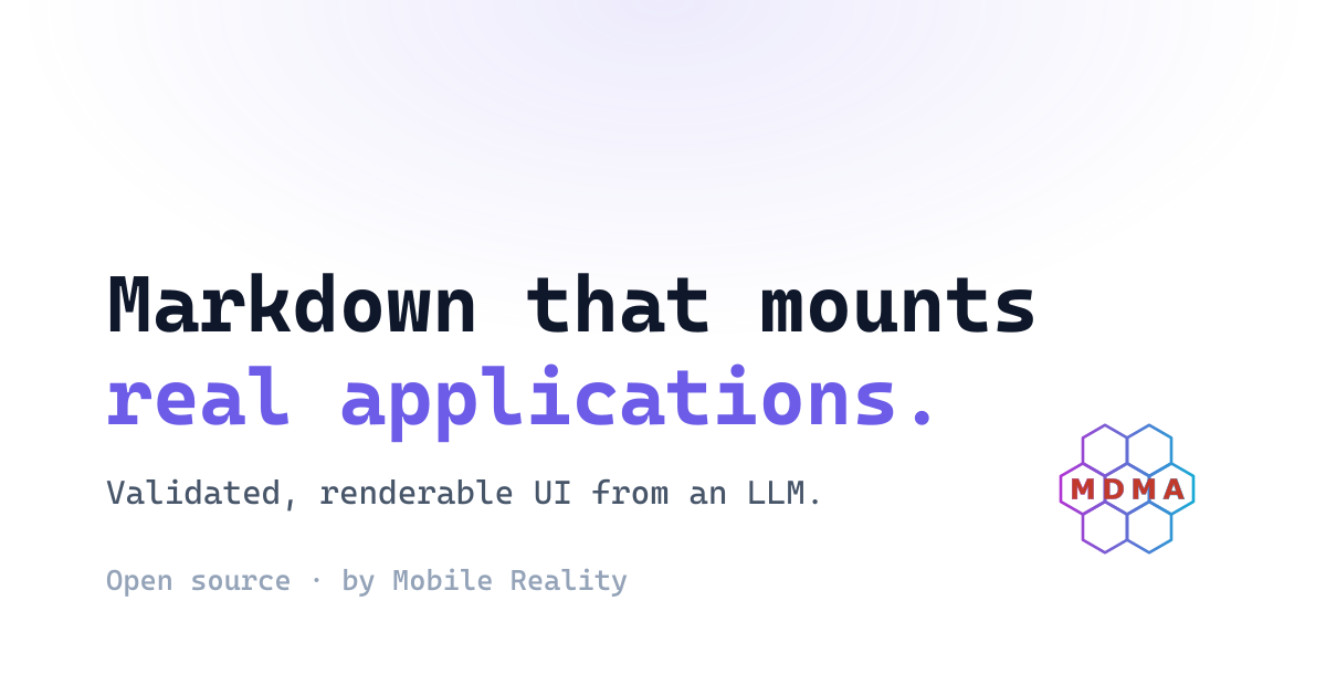 MDMA: Generative UI from Markdown for LLMs
